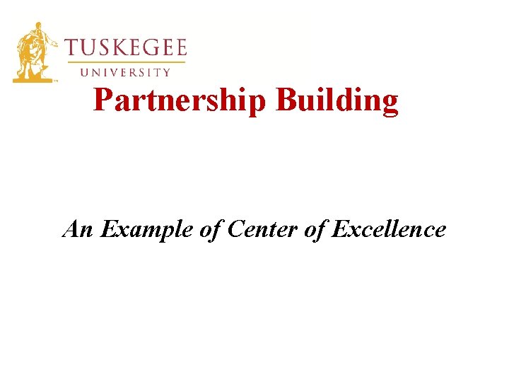 Partnership Building An Example of Center of Excellence 