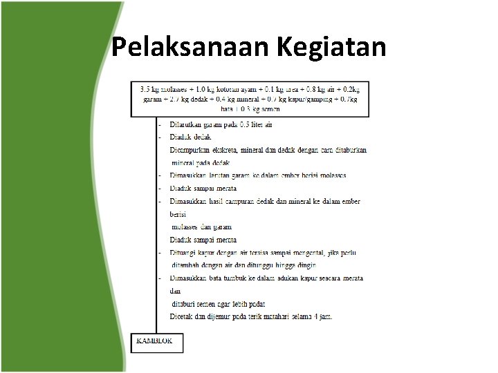 Pelaksanaan Kegiatan 