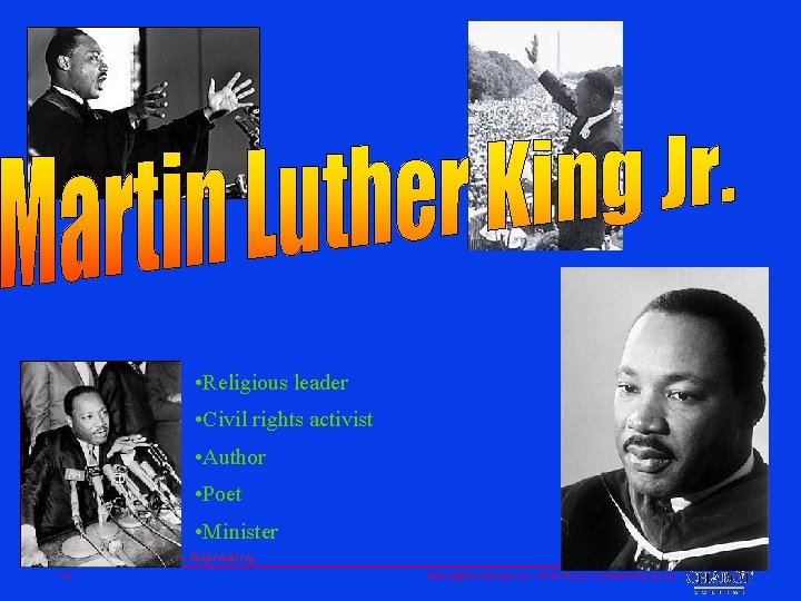  • Religious leader • Civil rights activist • Author • Poet • Minister