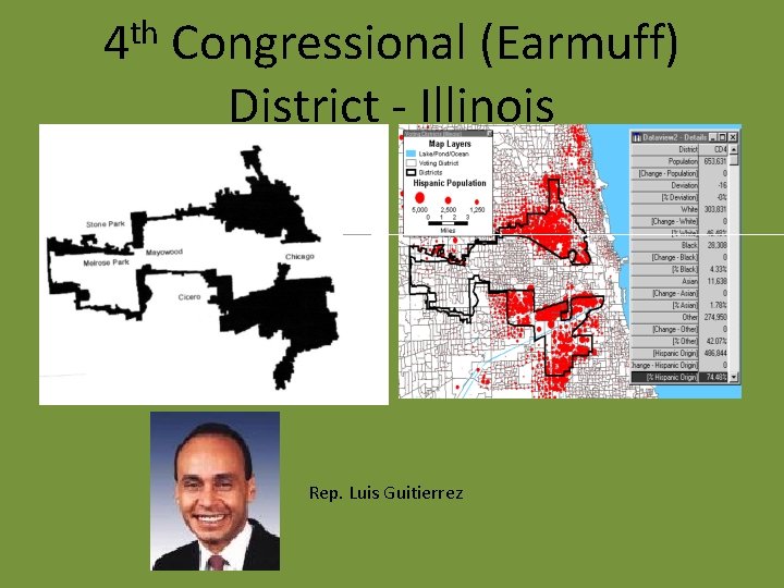 th 4 Congressional (Earmuff) District - Illinois Rep. Luis Guitierrez 