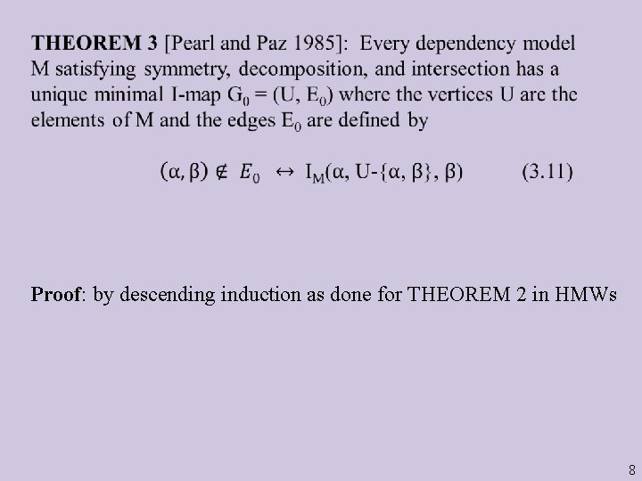 Proof: by descending induction as done for THEOREM 2 in HMWs 8 