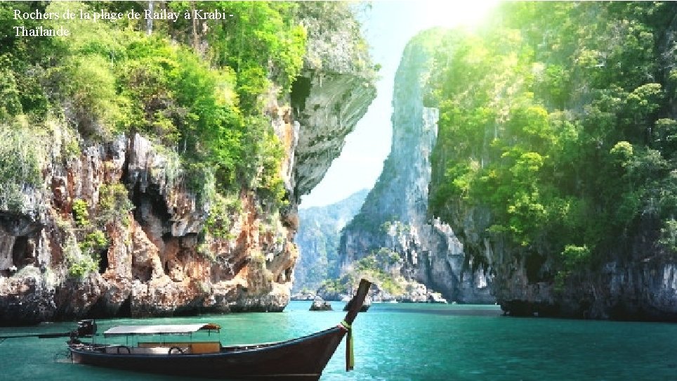 Rochers de la plage de Railay à Krabi Thaïlande 