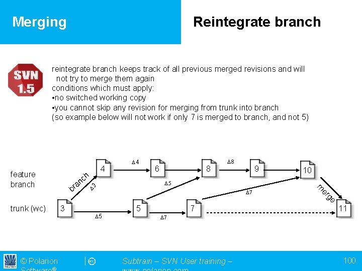 Merging Reintegrate branch reintegrate branch keeps track of all previous merged revisions and will