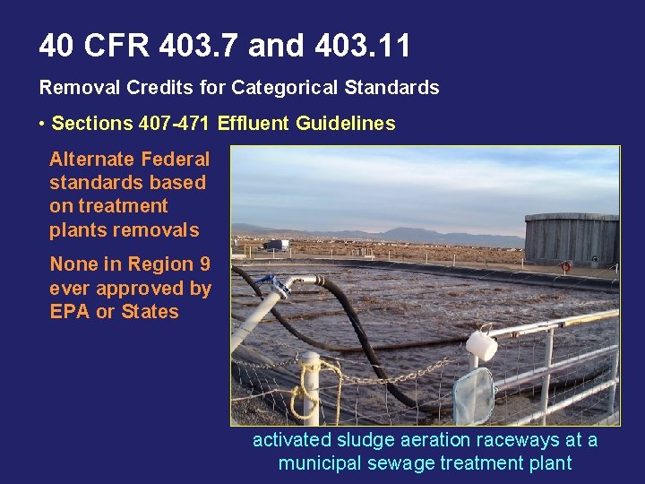 40 CFR 403. 7 and 403. 11 Removal Credits for Categorical Standards • Sections