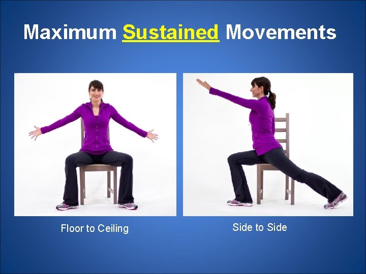 Maximum Sustained Movements Floor to Ceiling Side to Side 