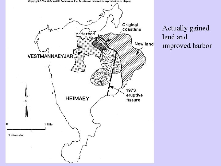 Actually gained land improved harbor 