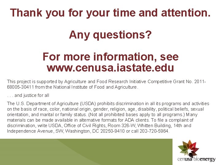 Thank you for your time and attention. Any questions? For more information, see www.