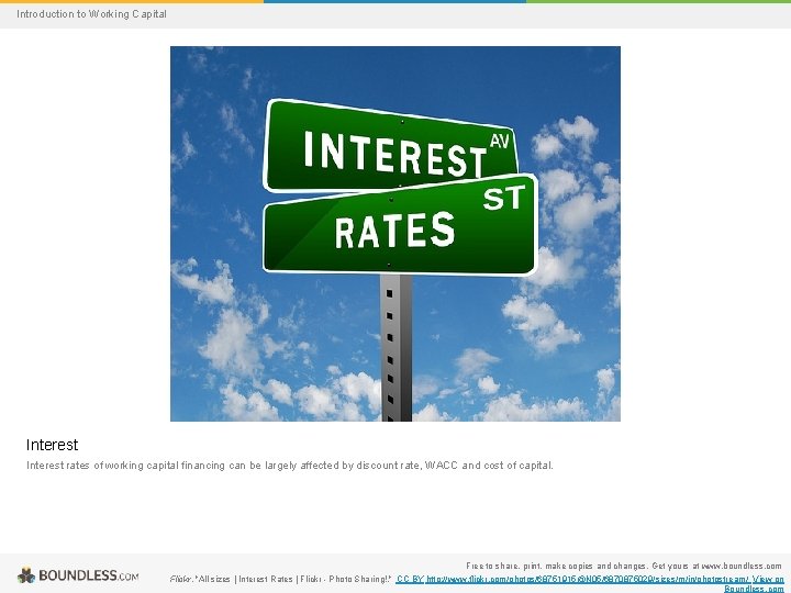 Introduction to Working Capital Interest rates of working capital financing can be largely affected