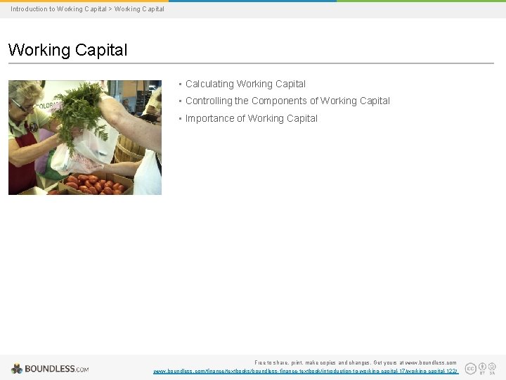 Introduction to Working Capital > Working Capital • Calculating Working Capital • Controlling the