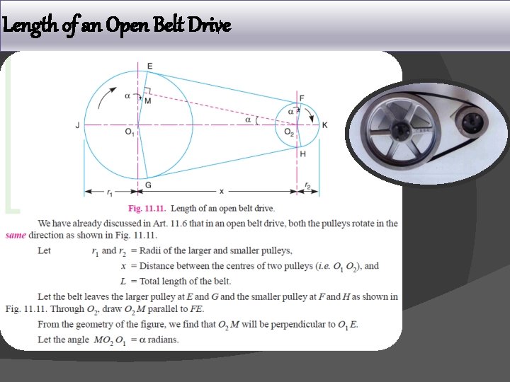 Length of an Open Belt Drive 