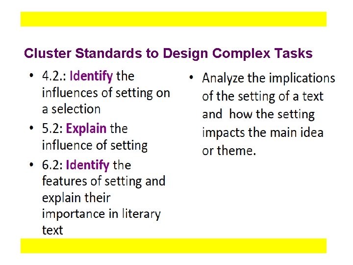 Cluster Standards to Design Complex Tasks 