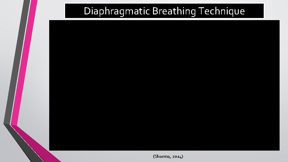 Diaphragmatic Breathing Technique (Sharma, 2014) 