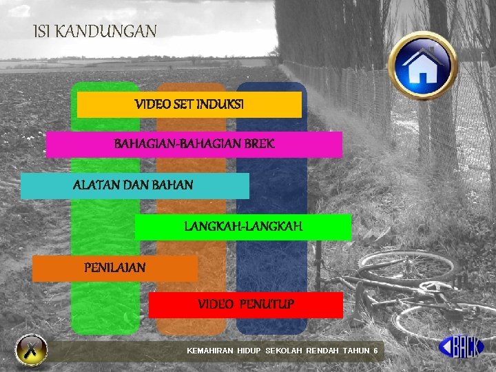 ISI KANDUNGAN VIDEO SET INDUKSI BAHAGIAN-BAHAGIAN BREK ALATAN DAN BAHAN LANGKAH-LANGKAH PENILAIAN VIDEO PENUTUP