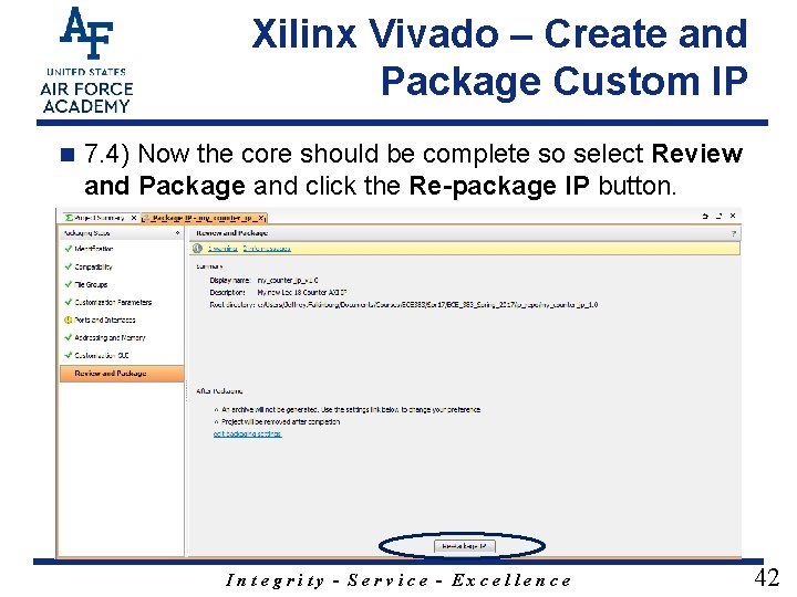 Xilinx Vivado – Create and Package Custom IP n 7. 4) Now the core