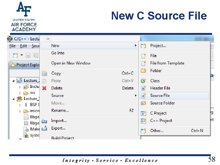 New C Source File Integrity - Service - Excellence 58 