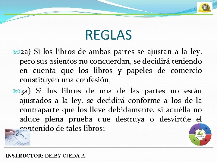 REGLAS 2 a) Si los libros de ambas partes se ajustan a la ley,