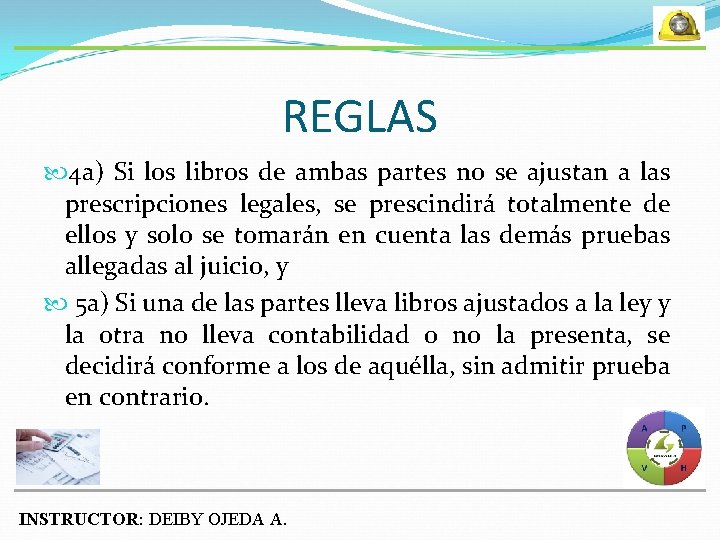 REGLAS 4 a) Si los libros de ambas partes no se ajustan a las