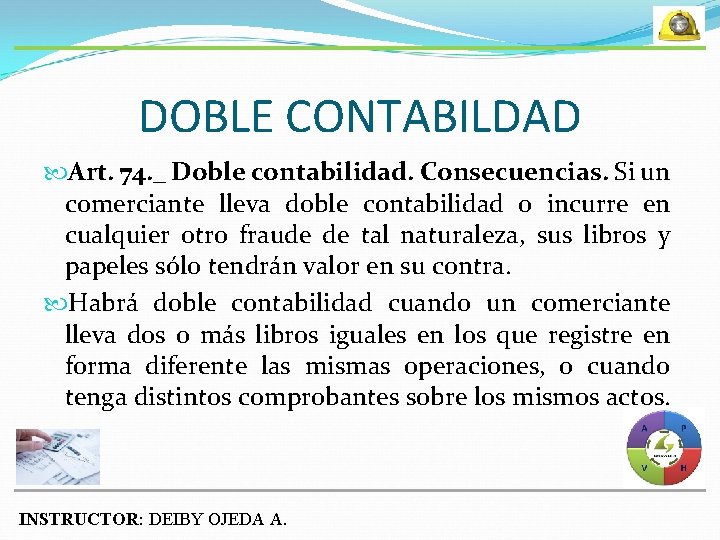 DOBLE CONTABILDAD Art. 74. _ Doble contabilidad. Consecuencias. Si un comerciante lleva doble contabilidad