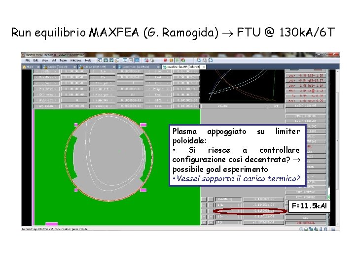 Run equilibrio MAXFEA (G. Ramogida) FTU @ 130 k. A/6 T Plasma appoggiato su