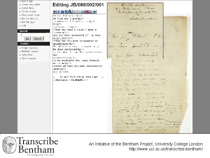 An Initiative of the Bentham Project, University College London. http: //www. ucl. ac. uk/transcribe-bentham/