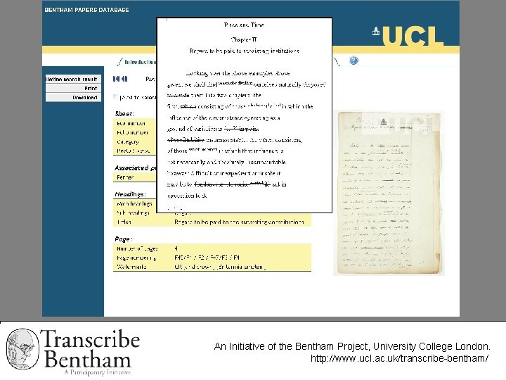 An Initiative of the Bentham Project, University College London. http: //www. ucl. ac. uk/transcribe-bentham/