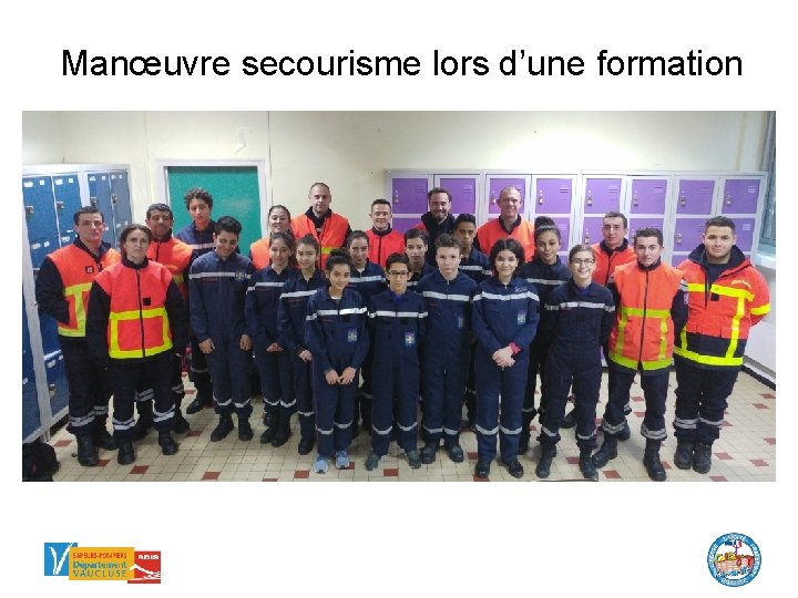 Manœuvre secourisme lors d’une formation 