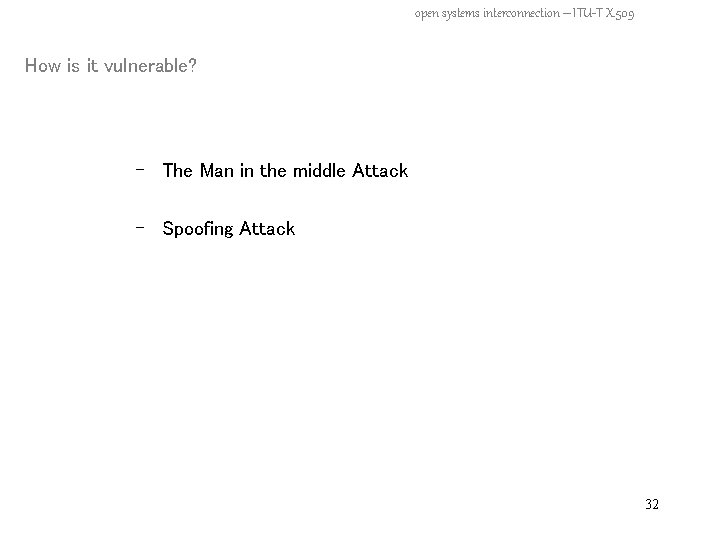 open systems interconnection – ITU-T X. 509 How is it vulnerable? - The Man