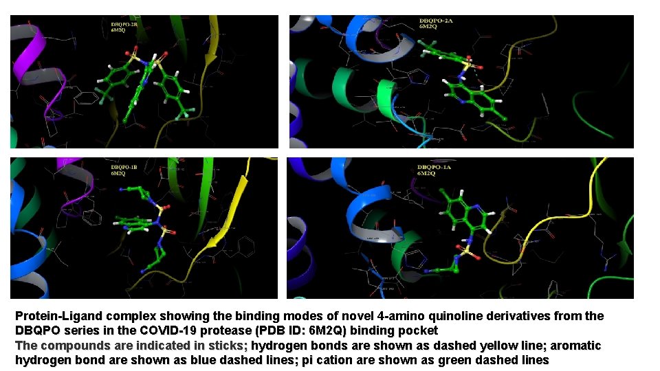 Protein-Ligand complex showing the binding modes of novel 4 -amino quinoline derivatives from the