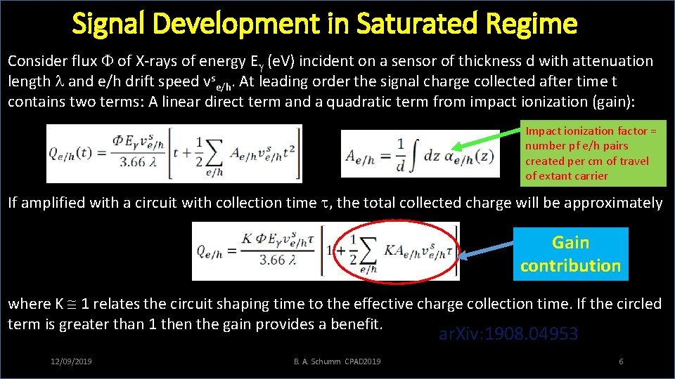 Signal Development in Saturated Regime Consider flux of X-rays of energy E (e. V)