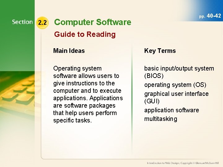 2. 2 pp. Computer Software 40 -42 Guide to Reading Main Ideas Key Terms