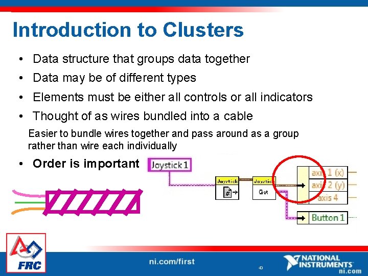 Introduction to Clusters • Data structure that groups data together • Data may be