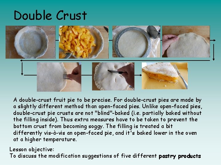 Double Crust A double-crust fruit pie to be precise. For double-crust pies are made