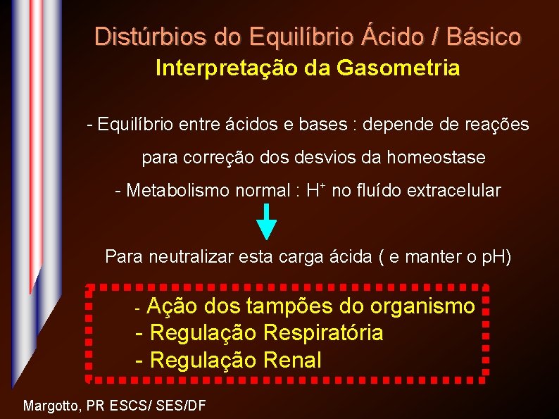 Distúrbios do Equilíbrio Ácido / Básico Interpretação da Gasometria - Equilíbrio entre ácidos e