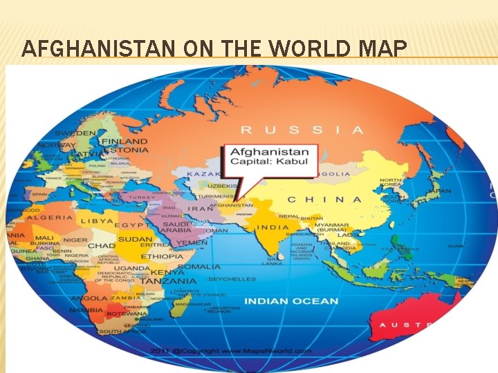 AFGHANISTAN ON THE WORLD MAP 