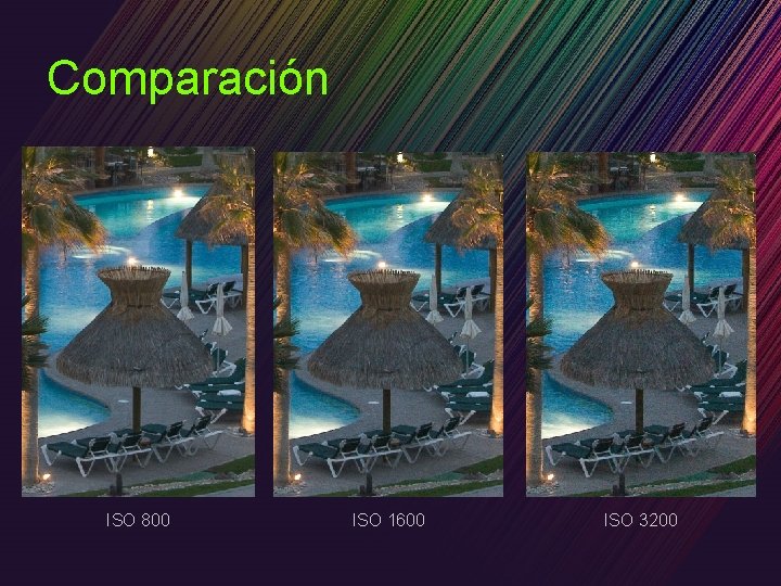 Comparación ISO 800 ISO 1600 ISO 3200 