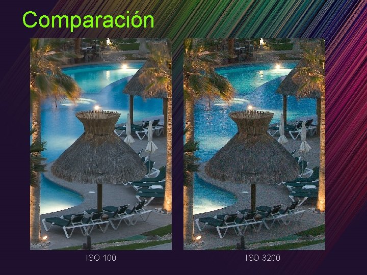 Comparación ISO 100 ISO 3200 