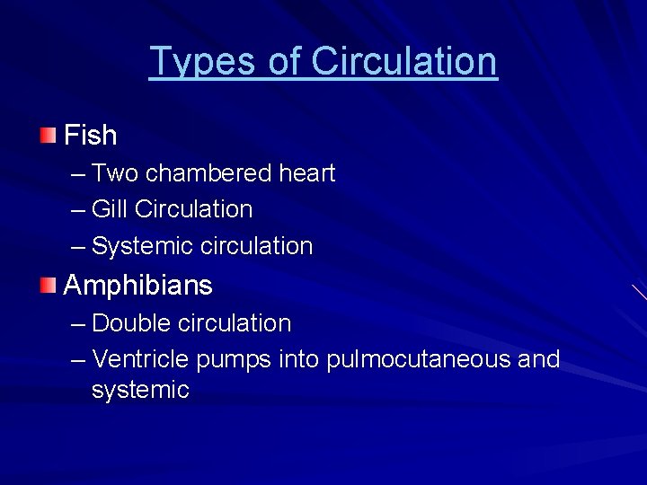 Types of Circulation Fish – Two chambered heart – Gill Circulation – Systemic circulation