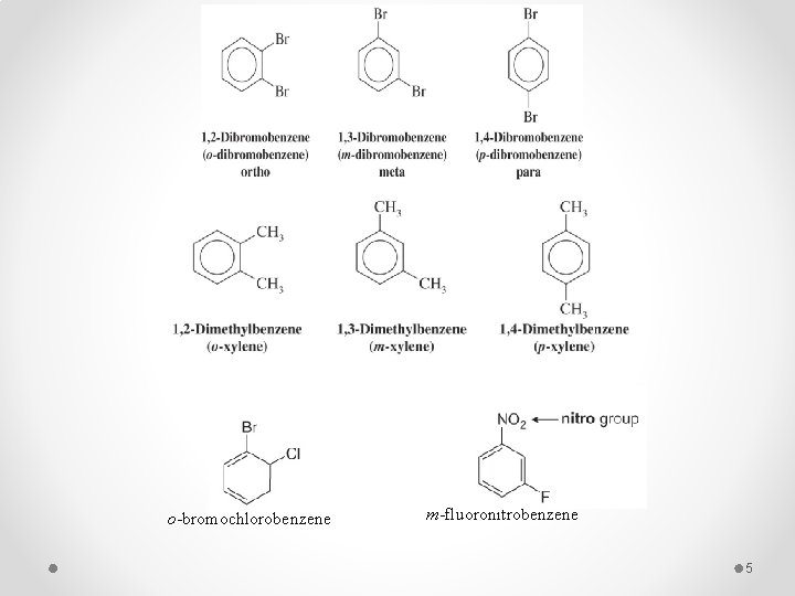 o-bromochlorobenzene m-fluoronitrobenzene 5 