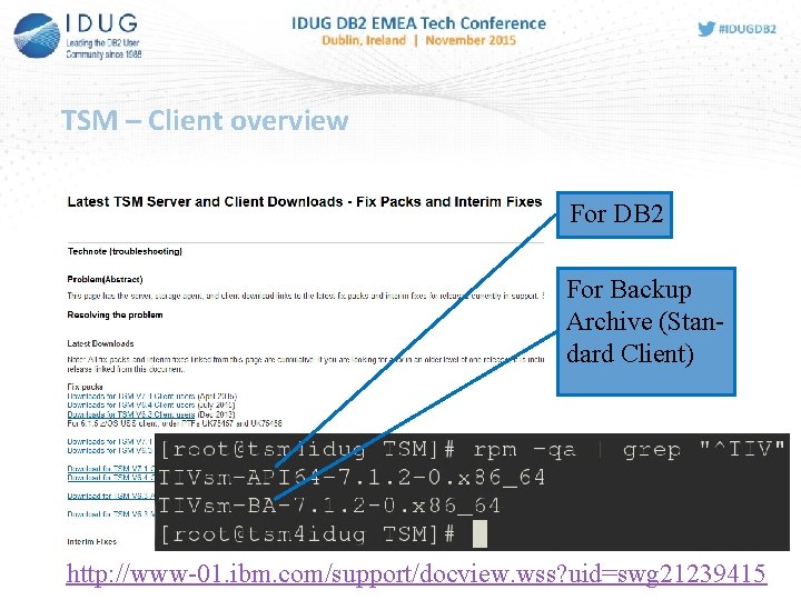 TSM – Client overview For DB 2 For Backup Archive (Standard Client) http: //www-01.