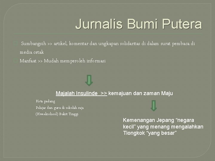 Jurnalis Bumi Putera Sumbangsih >> artikel, komentar dan ungkapan solidaritas di dalam surat pembaca