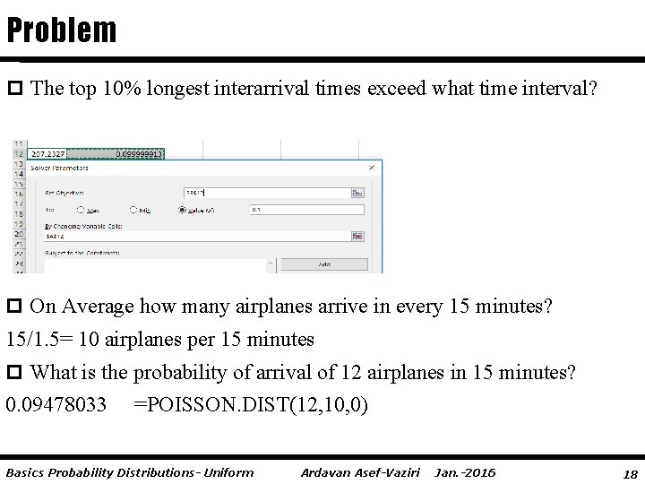 Problem p The top 10% longest interarrival times exceed what time interval? p On