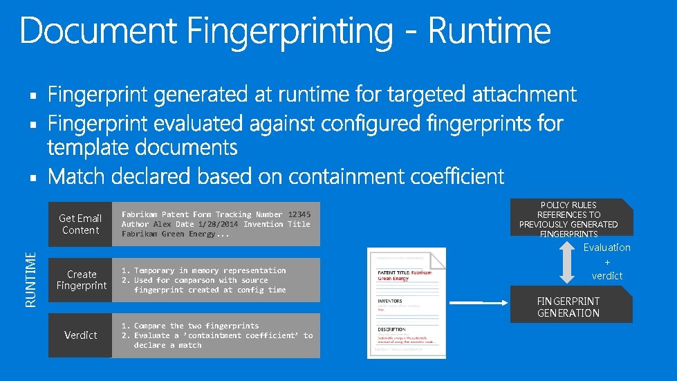 § § § RUNTIME Get Email Content Fabrikam Patent Form Tracking Number 12345 Author