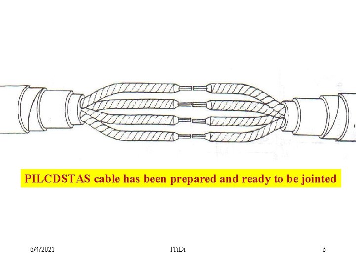 PILCDSTAS cable has been prepared and ready to be jointed 6/4/2021 ITi. Di 6