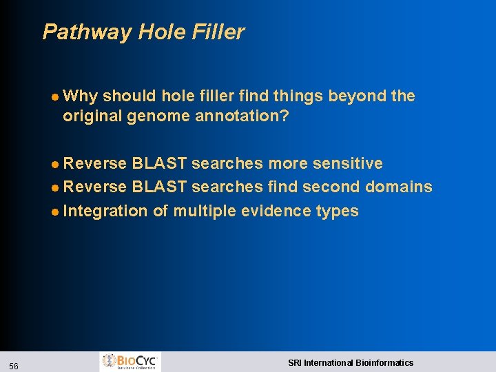 Pathway Hole Filler l Why should hole filler find things beyond the original genome