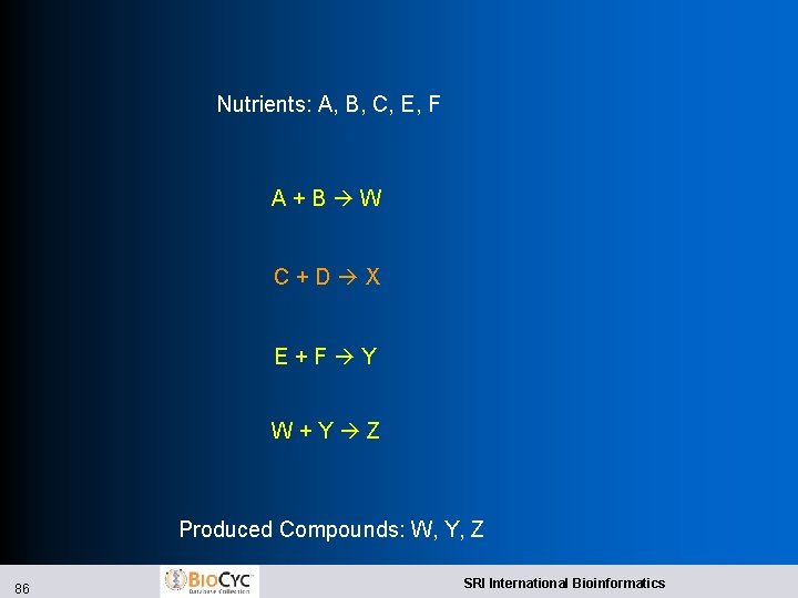 Nutrients: A, B, C, E, F A+B W C+D X E+F Y W+Y Z