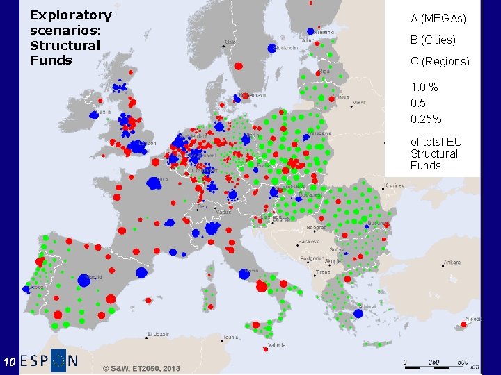 Exploratory scenarios: Structural Funds The A (MEGAs) B (Cities) Baseline Scenario C (Regions) 1.