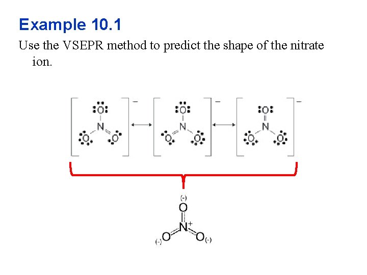 Example 10. 1 Use the VSEPR method to predict the shape of the nitrate