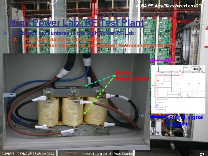 ALBA RF Amplifiers based on IOTs High Power Lab: RF Test Plant Ø Problems