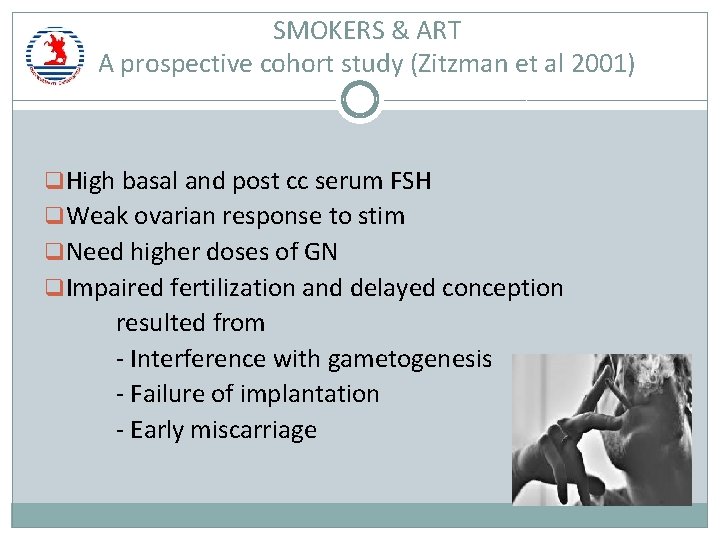 SMOKERS & ART A prospective cohort study (Zitzman et al 2001) q High basal