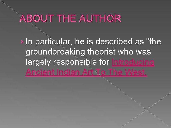 ABOUT THE AUTHOR › In particular, he is described as "the groundbreaking theorist who